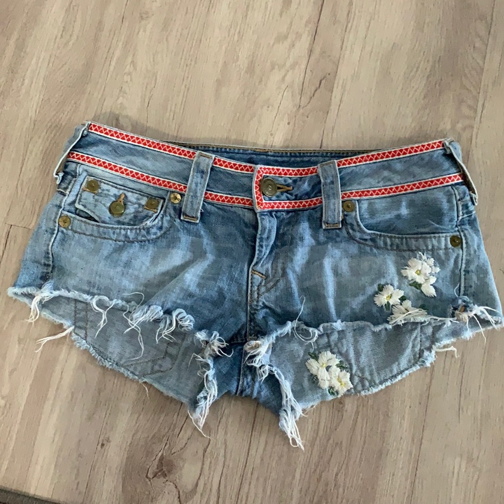 Lightly worn denim shorts